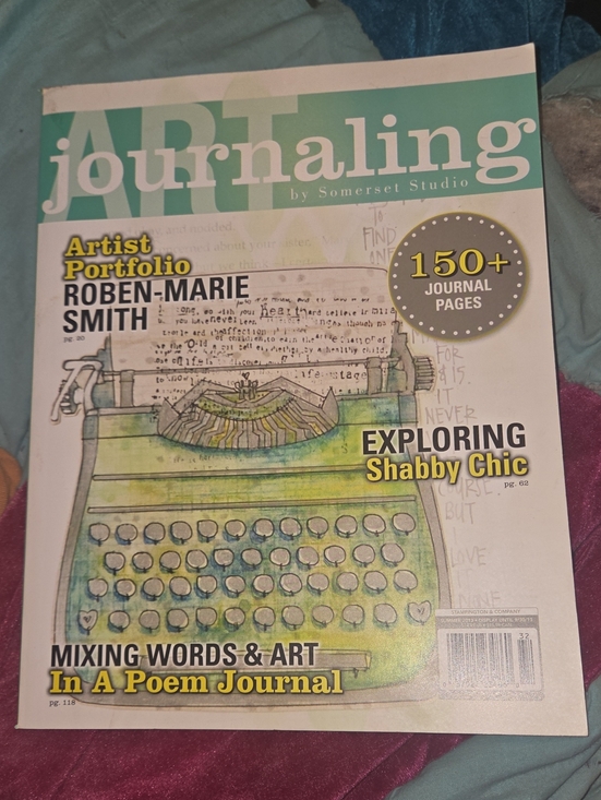 stampington and company Other - Art Journaling Magazine Cover Print - Green Typewriter Illustration